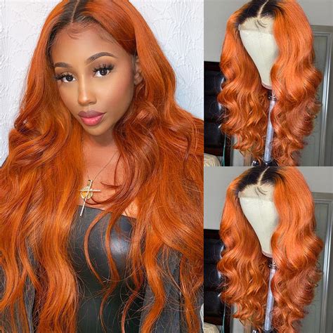 brown orange wig|orange ombre wig human hair lace front wigs.